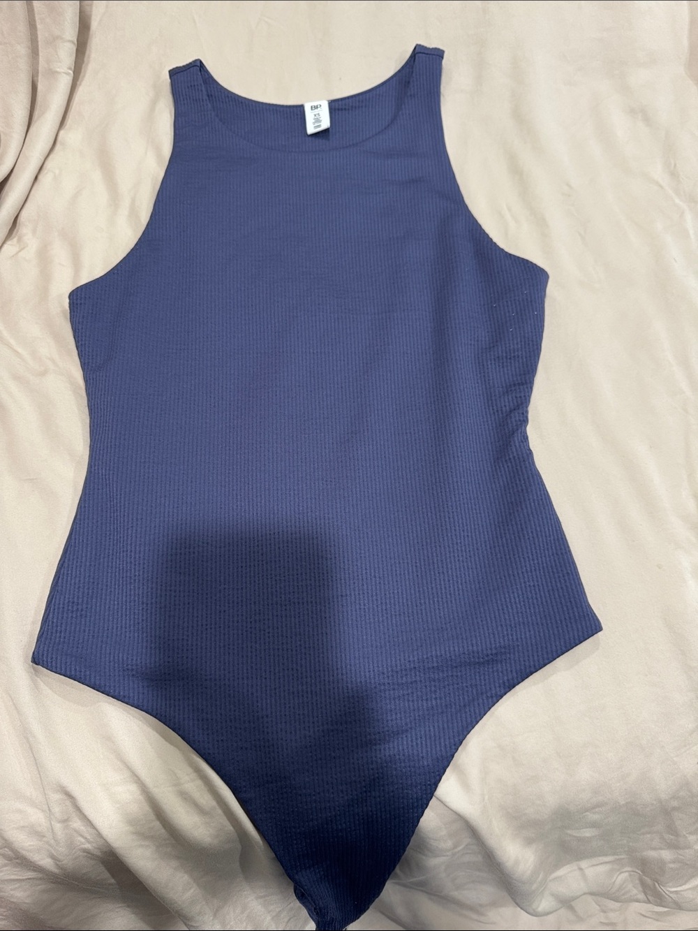 Nordstrom Ribbed Scoop-Back Bodysuit - Blue